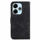 For Xiaomi Poco M6 4G Seven-shaped Embossed Leather Phone Case(Black) - 3