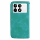 For Xiaomi Poco F6 Pro Seven-shaped Embossed Leather Phone Case(Green) - 3