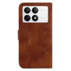 For Xiaomi Poco F6 Pro Seven-shaped Embossed Leather Phone Case(Brown) - 3