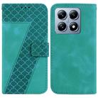 For Xiaomi 14T Seven-shaped Embossed Leather Phone Case(Green) - 1