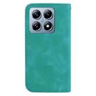 For Xiaomi 14T Seven-shaped Embossed Leather Phone Case(Green) - 3