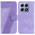 For Xiaomi 14T Seven-shaped Embossed Leather Phone Case(Purple) - 1