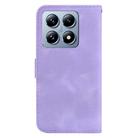 For Xiaomi 14T Seven-shaped Embossed Leather Phone Case(Purple) - 3