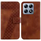 For Xiaomi 14T Seven-shaped Embossed Leather Phone Case(Brown) - 1