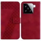 For Xiaomi 15 Seven-shaped Embossed Leather Phone Case(Red) - 1