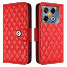 For Infinix GT 20 Pro X6871 Rhombic Texture Flip Leather Phone Case with Lanyard(Red) - 2