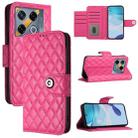 For Infinix GT 20 Pro X6871 Rhombic Texture Flip Leather Phone Case with Lanyard(Rose Red) - 1