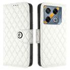 For Infinix GT 20 Pro X6871 Rhombic Texture Flip Leather Phone Case with Lanyard(White) - 2