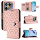 For Infinix GT 20 Pro X6871 Rhombic Texture Flip Leather Phone Case with Lanyard(Coral Pink) - 1