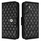 For Infinix Hot 20 4G X6826 Rhombic Texture Flip Leather Phone Case with Lanyard(Black) - 2