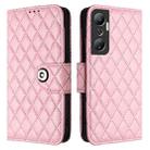 For Infinix Hot 20 4G X6826 Rhombic Texture Flip Leather Phone Case with Lanyard(Pink) - 2