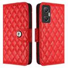 For Infinix Hot 20 5G Rhombic Texture Flip Leather Phone Case with Lanyard(Red) - 2