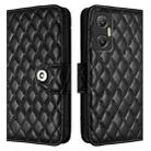 For Infinix Hot 20 5G Rhombic Texture Flip Leather Phone Case with Lanyard(Black) - 2