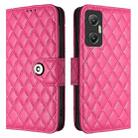 For Infinix Hot 20 5G Rhombic Texture Flip Leather Phone Case with Lanyard(Rose Red) - 2