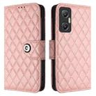 For Infinix Hot 20 5G Rhombic Texture Flip Leather Phone Case with Lanyard(Coral Pink) - 2