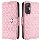 For Infinix Hot 20 5G Rhombic Texture Flip Leather Phone Case with Lanyard(Pink) - 2