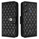 For Infinix Hot 20i X665E Rhombic Texture Flip Leather Phone Case with Lanyard(Black) - 2