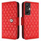 For Infinix Hot 20S / Hot 20 Pro Rhombic Texture Flip Leather Phone Case with Lanyard(Red) - 2