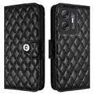 For Infinix Hot 30 5G Rhombic Texture Flip Leather Phone Case with Lanyard(Black) - 2