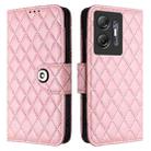 For Infinix Hot 30 5G Rhombic Texture Flip Leather Phone Case with Lanyard(Pink) - 2