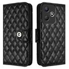 For Infinix Hot 30 Play / 30 Play NFC Rhombic Texture Flip Leather Phone Case with Lanyard(Black) - 2