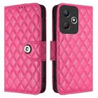 For Infinix Hot 30 Play / 30 Play NFC Rhombic Texture Flip Leather Phone Case with Lanyard(Rose Red) - 2