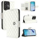 For Infinix Hot 30 Play / 30 Play NFC Rhombic Texture Flip Leather Phone Case with Lanyard(White) - 1