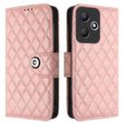 For Infinix Hot 30 Play / 30 Play NFC Rhombic Texture Flip Leather Phone Case with Lanyard(Coral Pink) - 2