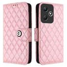 For Infinix Hot 30 Play / 30 Play NFC Rhombic Texture Flip Leather Phone Case with Lanyard(Pink) - 2