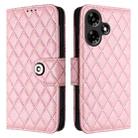 For Infinix Hot 30i Rhombic Texture Flip Leather Phone Case with Lanyard(Pink) - 2