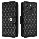 For Infinix Hot 40 / Hot 40 Pro Rhombic Texture Flip Leather Phone Case with Lanyard(Black) - 2