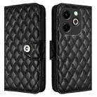 For Infinix Hot 40i Rhombic Texture Flip Leather Phone Case with Lanyard(Black) - 2