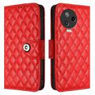 For Infinix Note 12 Pro / Note 12 2023 Rhombic Texture Flip Leather Phone Case with Lanyard(Red) - 2