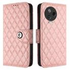 For Infinix Note 12 Pro / Note 12 2023 Rhombic Texture Flip Leather Phone Case with Lanyard(Coral Pink) - 2