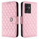 For Infinix Note 12 Pro 5G / Note 12 5G Rhombic Texture Flip Leather Phone Case with Lanyard(Pink) - 2