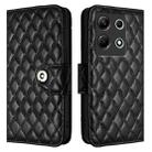 For Infinix Note 30 4G X6833B Rhombic Texture Flip Leather Phone Case with Lanyard(Black) - 2