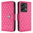 For Infinix Note 30 4G X6833B Rhombic Texture Flip Leather Phone Case with Lanyard(Rose Red) - 2