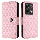 For Infinix Note 30 4G X6833B Rhombic Texture Flip Leather Phone Case with Lanyard(Pink) - 2