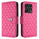 For Infinix Note 30 Pro / Note 30 5G Rhombic Texture Flip Leather Phone Case with Lanyard(Rose Red) - 2