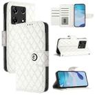 For Infinix Note 30 Pro / Note 30 5G Rhombic Texture Flip Leather Phone Case with Lanyard(White) - 1