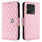 For Infinix Note 30 Pro / Note 30 5G Rhombic Texture Flip Leather Phone Case with Lanyard(Pink) - 2