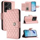 For Infinix Note 30 VIP Rhombic Texture Flip Leather Phone Case with Lanyard(Coral Pink) - 1