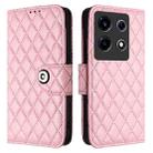 For Infinix Note 30 VIP Rhombic Texture Flip Leather Phone Case with Lanyard(Pink) - 2