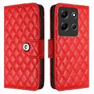 For Infinix Note 30i Rhombic Texture Flip Leather Phone Case with Lanyard(Red) - 2