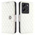 For Infinix Note 30i Rhombic Texture Flip Leather Phone Case with Lanyard(White) - 2