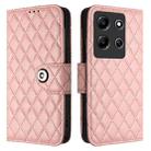 For Infinix Note 30i Rhombic Texture Flip Leather Phone Case with Lanyard(Coral Pink) - 2