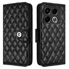 For Infinix Note 40 5G Rhombic Texture Flip Leather Phone Case with Lanyard(Black) - 2
