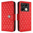 For Infinix Note 40 Pro 4G X6850 Rhombic Texture Flip Leather Phone Case with Lanyard(Red) - 2