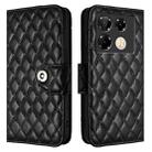 For Infinix Note 40 Pro 4G X6850 Rhombic Texture Flip Leather Phone Case with Lanyard(Black) - 2