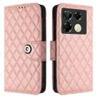 For Infinix Note 40 Pro 4G X6850 Rhombic Texture Flip Leather Phone Case with Lanyard(Coral Pink) - 2